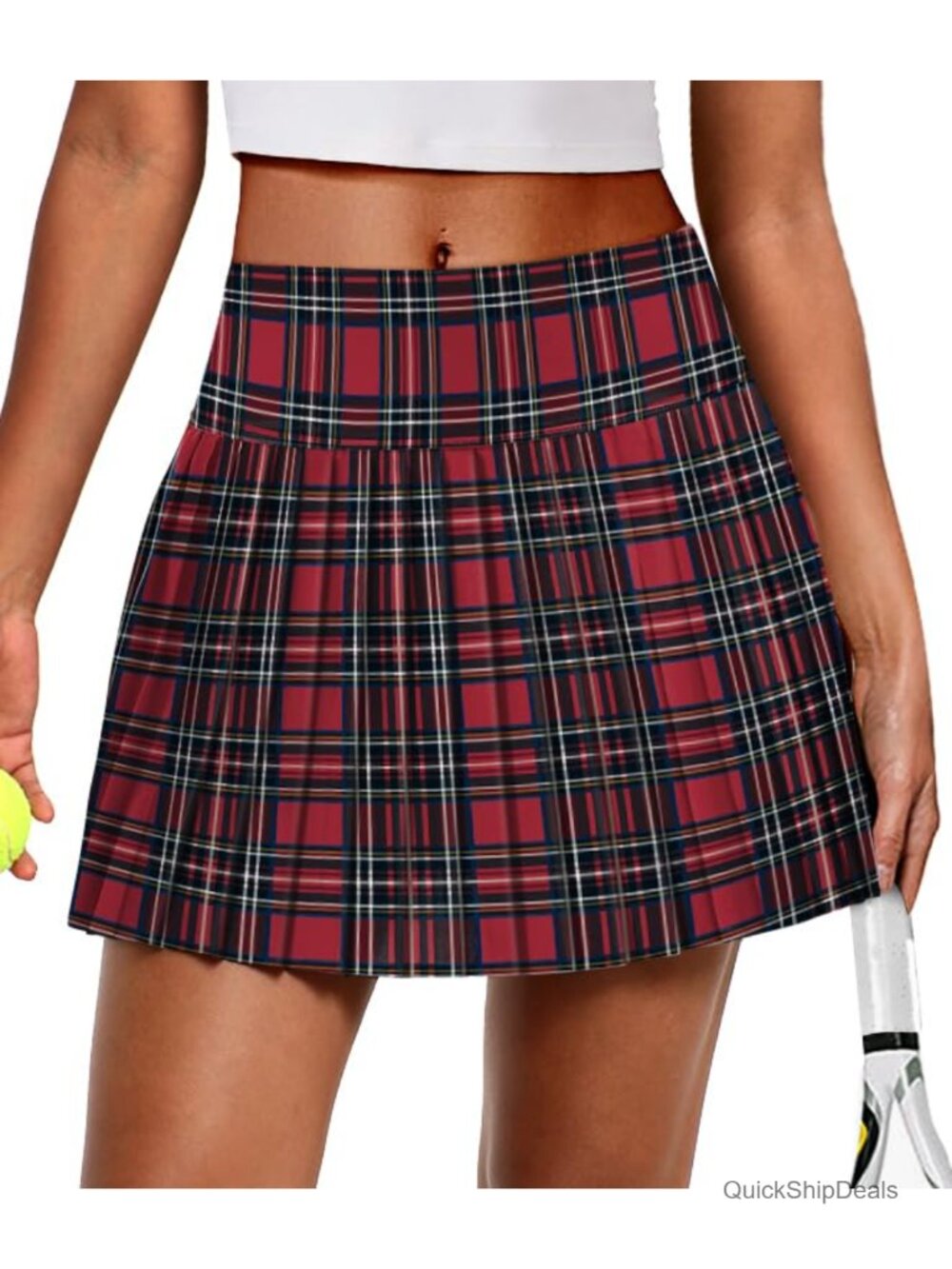 Pleated Tennis Skirt with Pockets Shorts Skort High Waist Tummy Control